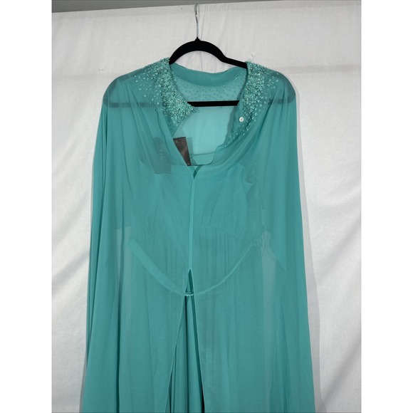NWT $1095 Sachin & Babi [ 8 ] Lavina Beaded Gown with Cape in Turquoise‎ #J1528 - Picture 14 of 16